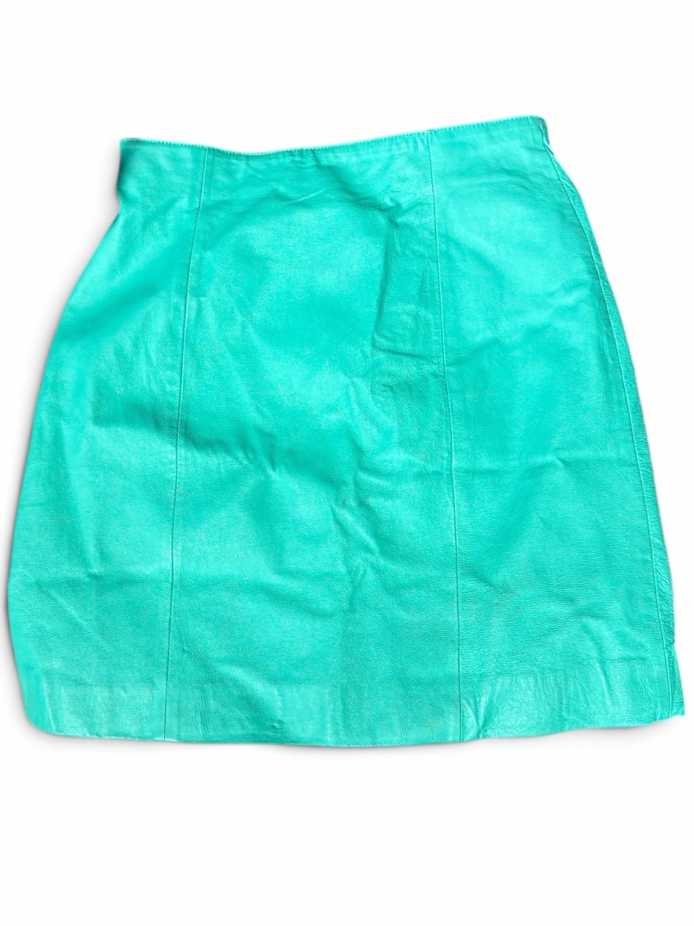 Totally Awesome Vintage Wilson’s 100% Leather Mini Skirt in BOLD Mint! Size 10